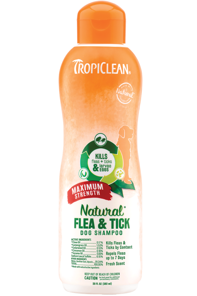 TropiClean Natural Flea & Tick Maximum Strength Shampoo for Dogs