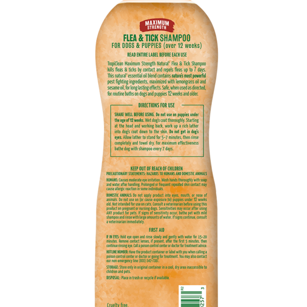 TropiClean Natural Flea & Tick Maximum Strength Shampoo for Dogs
