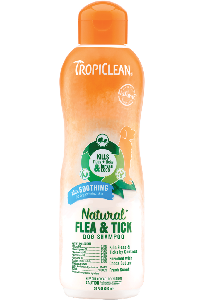 TropiClean Natural Flea & Tick Plus Soothing Shampoo for Dogs