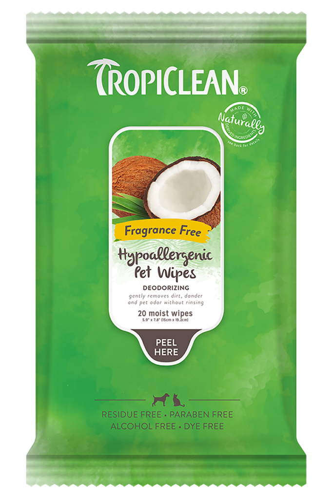 Hypoallergenic Wipes for Pets TropiClean Pet Products for Dogs and Cats