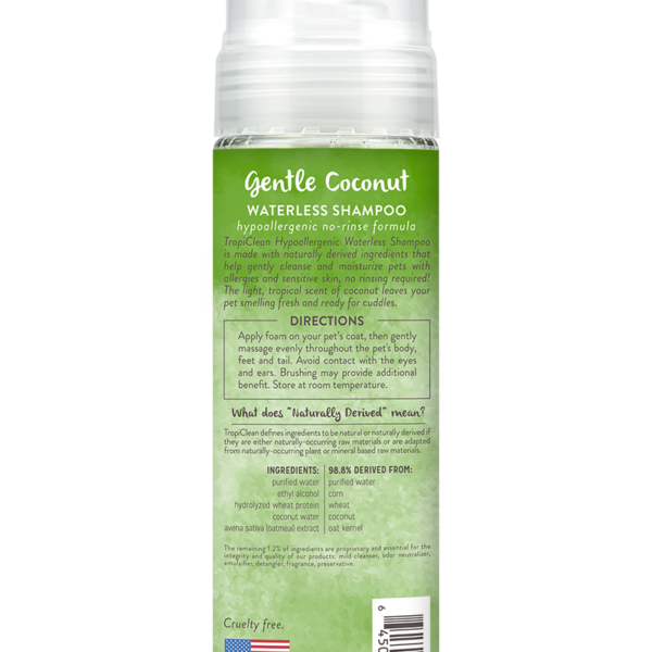 Waterless Pet Shampoo Hypoallergenic TropiClean Pet Products for