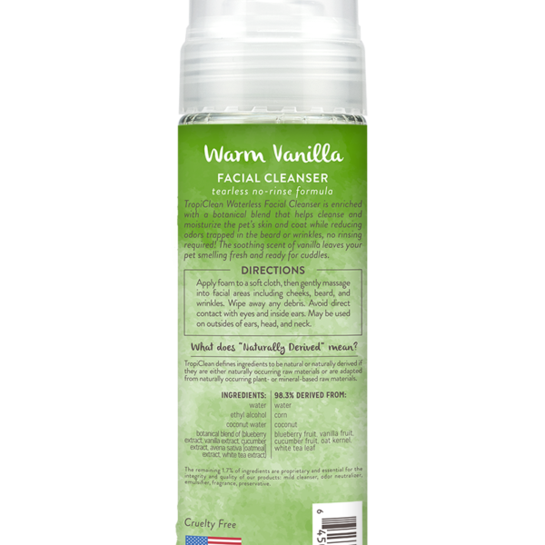 Waterless Facial Cleanser for Pets TropiClean Pet Products for Dogs