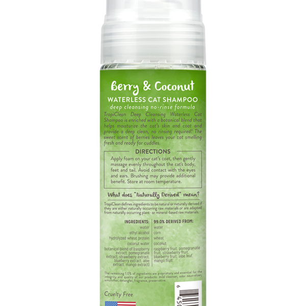 Waterless Cat Shampoo Deep Cleaning TropiClean Pet Products for Dogs and Cats