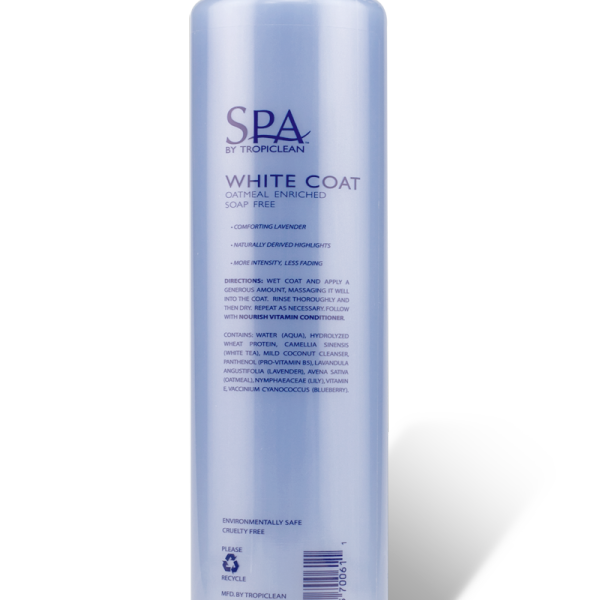 Spa White Coat Pet Shampoo TropiClean Pet Products for Dogs and Cats