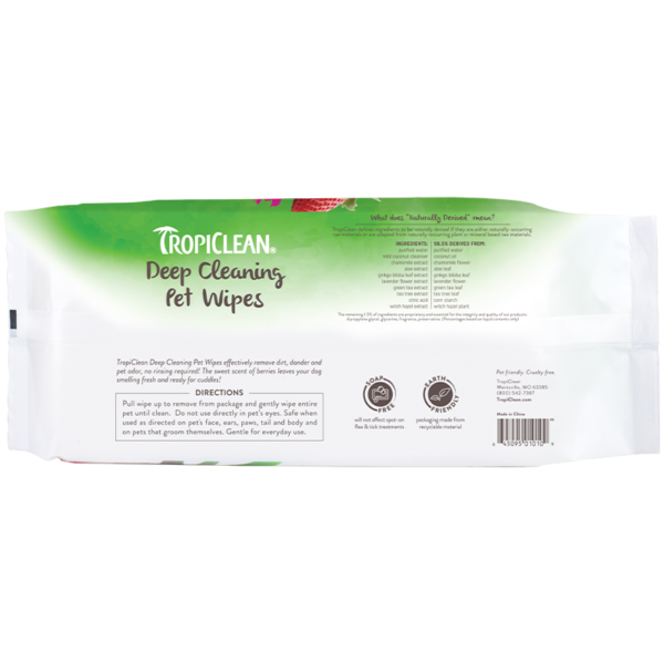Deep Cleaning Wipes for Pets TropiClean Pet Products for Dogs and Cats