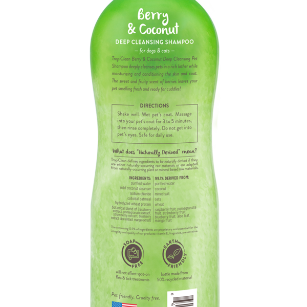 Berry & Coconut Pet Shampoo TropiClean Pet Products for Dogs and Cats