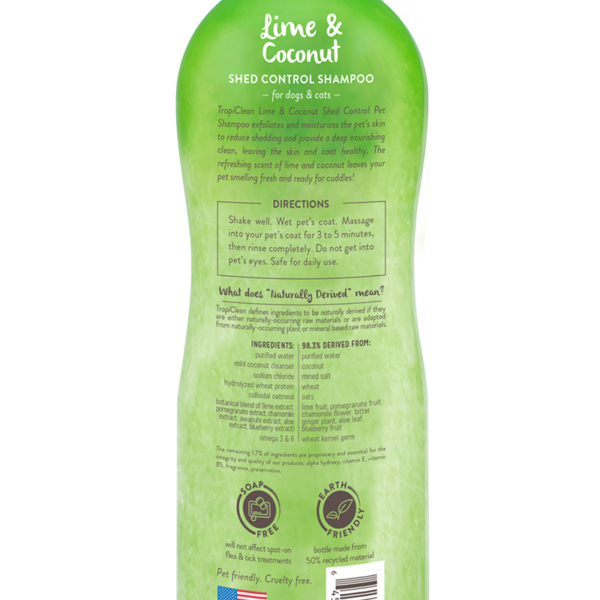 Lime & Coconut Pet Shampoo TropiClean Pet Products for Dogs and Cats