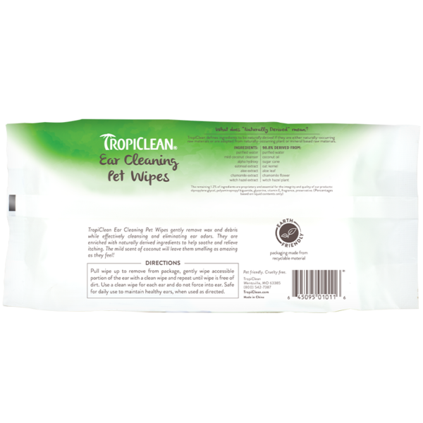 Ear Cleaning Wipes for Pets TropiClean Pet Products for Dogs and Cats