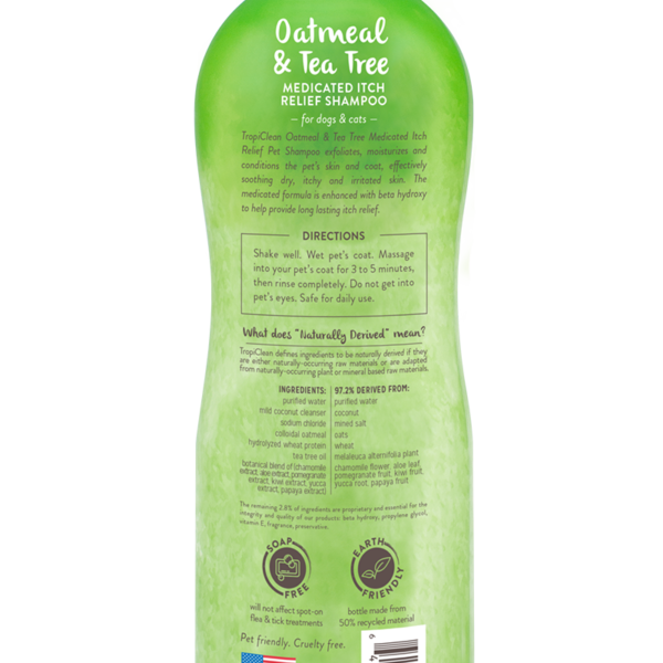 Oatmeal & Tea Tree Medicated Pet Shampoo TropiClean Pet Products for