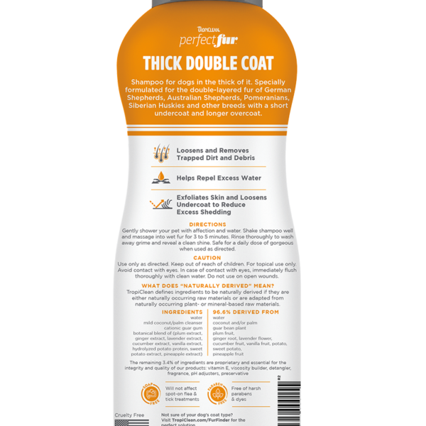 TROPICLEAN PERFECTFUR™ THICK DOUBLE COAT SHAMPOO FOR DOGS TropiClean