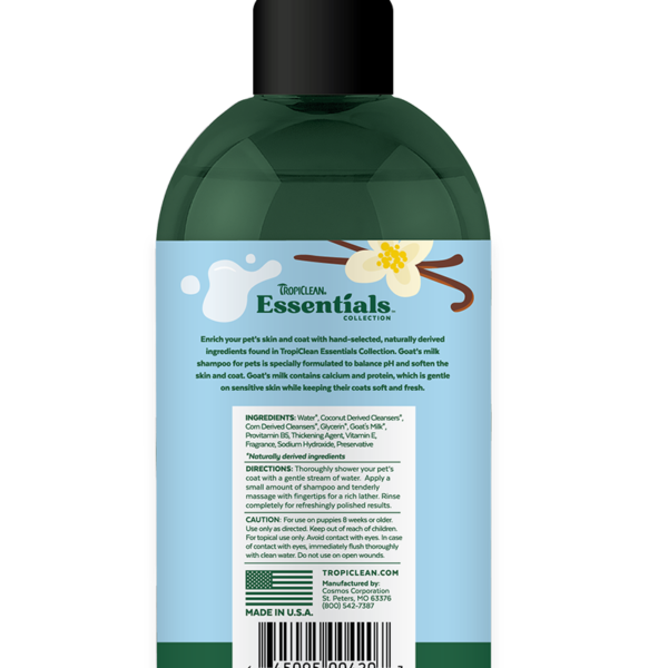 Goat’s Milk Shampoo for Dogs, Cats and Puppies TropiClean Pet Products for Dogs and Cats
