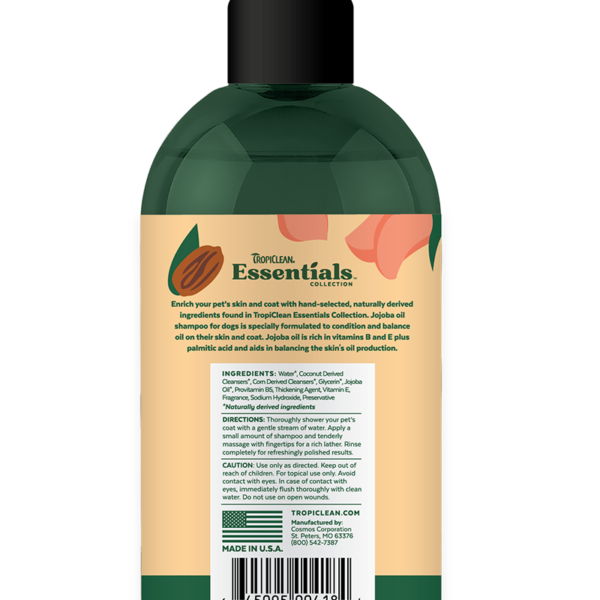 Essentials Jojoba Shampoo for Dogs TropiClean Pet Products for Dogs