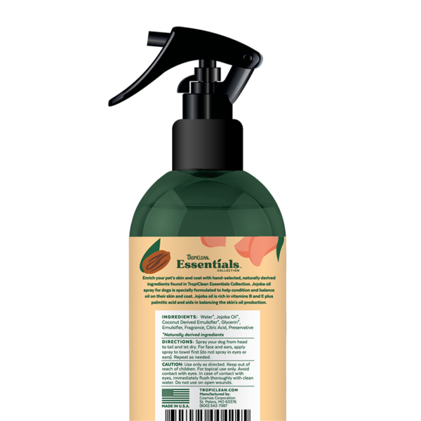 Essentials Jojoba Deodorizing Spray TropiClean Pet Products for Dogs