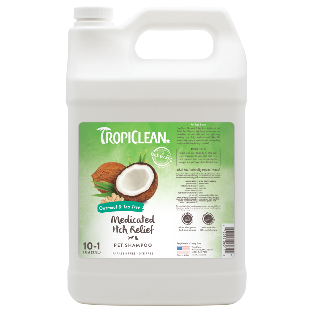 Oatmeal & Tea Tree Medicated Pet Shampoo TropiClean Pet Products for